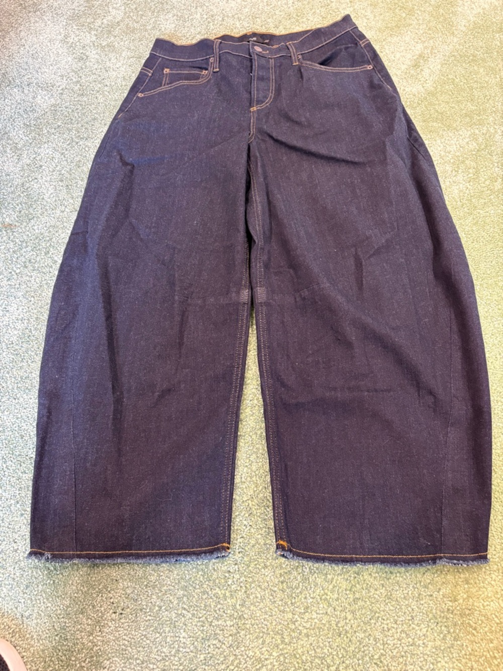 Wide-Leg High-Rise Jeans in Dark Indigo
